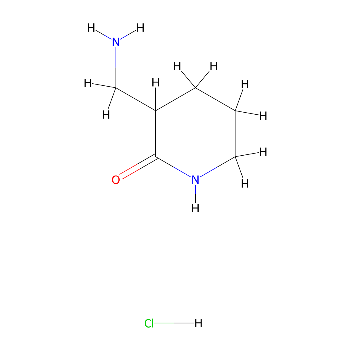 3-(Aminomethyl)piperidin-2-one hydrochloride molecular structure, CAS 1269151-55-4