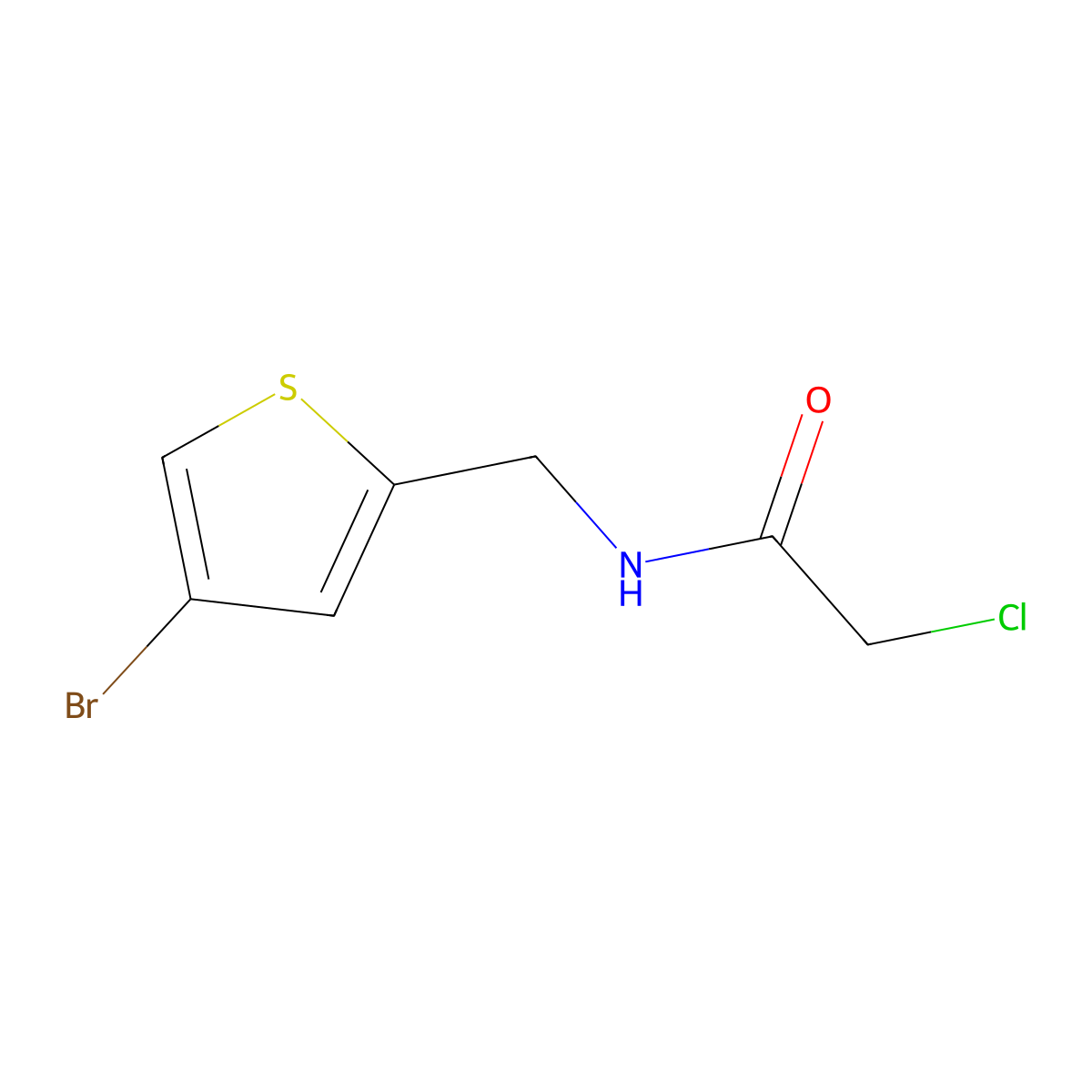 N-[(4-bromothiophen-2-yl)methyl]-2-chloroacetamide molecular structure, CAS 1269151-62-3