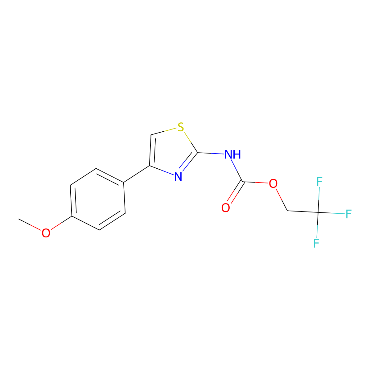 2,2,2-trifluoroethyl N-[4-(4-methoxyphenyl)-1,3-thiazol-2-yl]carbamate molecular structure, CAS 1269151-65-6