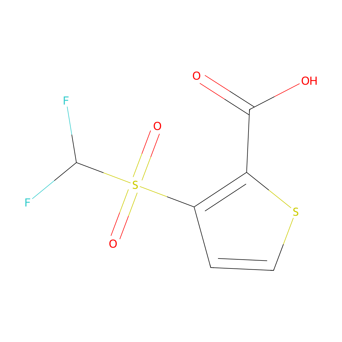 3-Difluoromethanesulfonylthiophene-2-carboxylic acid molecular structure, CAS 1269151-66-7