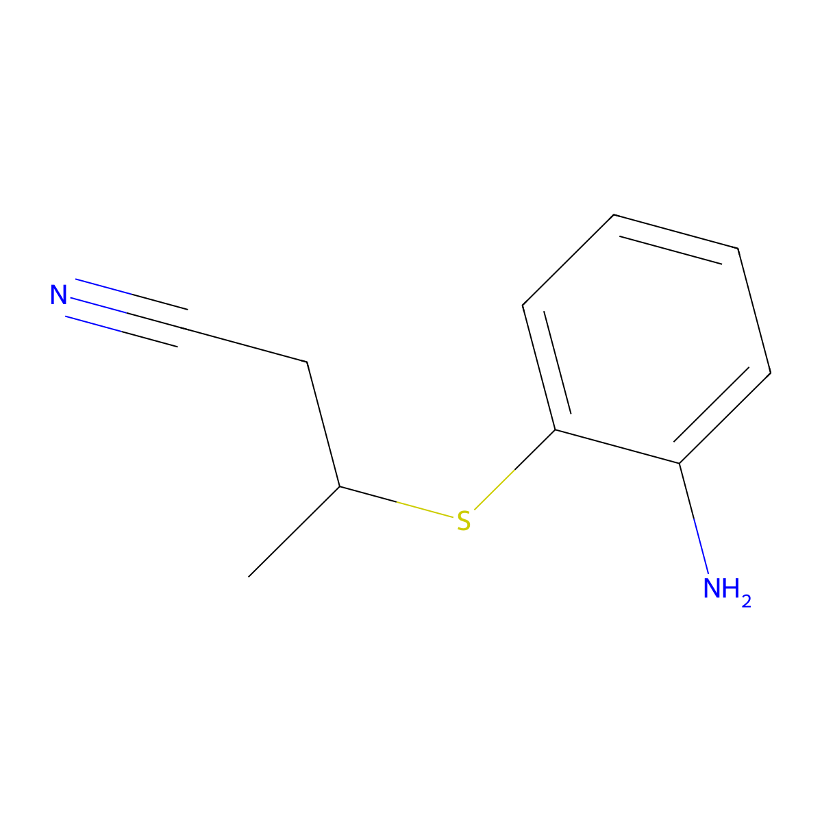3-[(2-Aminophenyl)sulfanyl]butanenitrile molecular structure, CAS 1269151-68-9