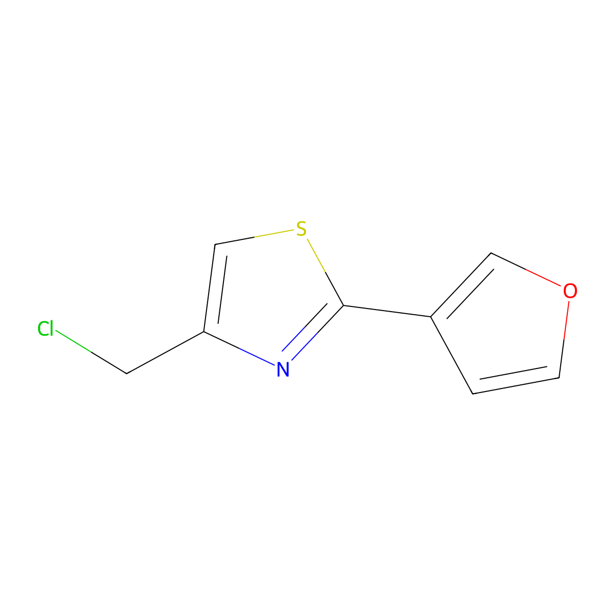 4-(Chloromethyl)-2-(furan-3-yl)-1,3-thiazole molecular structure, CAS 1269151-74-7