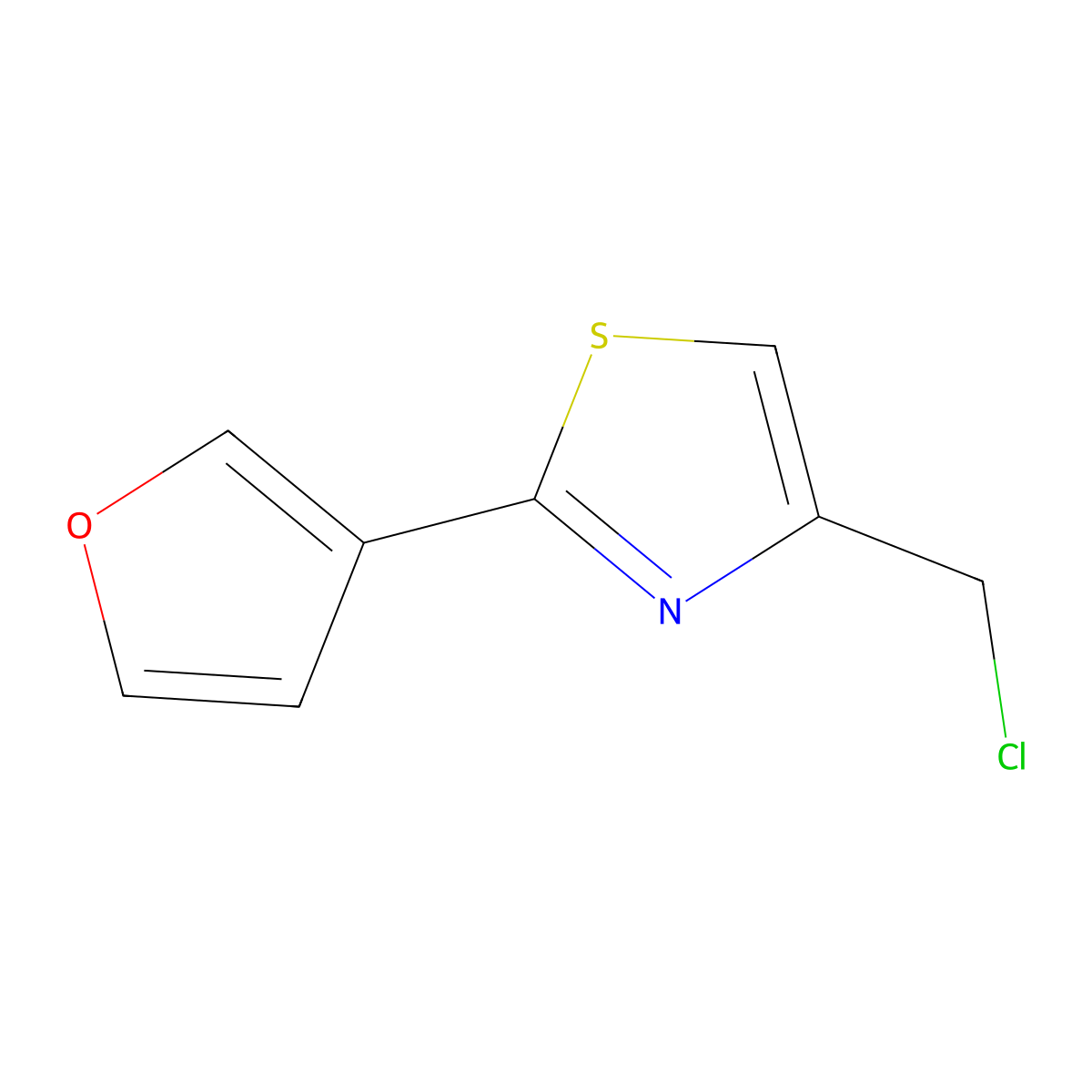 4-(Chloromethyl)-2-(furan-3-yl)-1,3-thiazole molecular structure, CAS 1269151-74-7