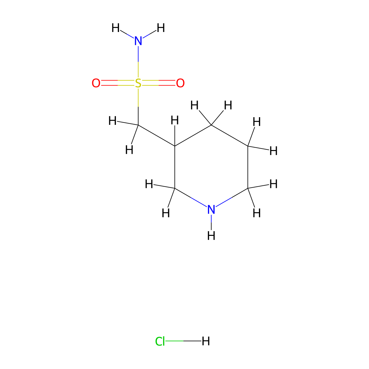 Piperidin-3-ylmethanesulfonamide hydrochloride molecular structure, CAS 1269151-76-9