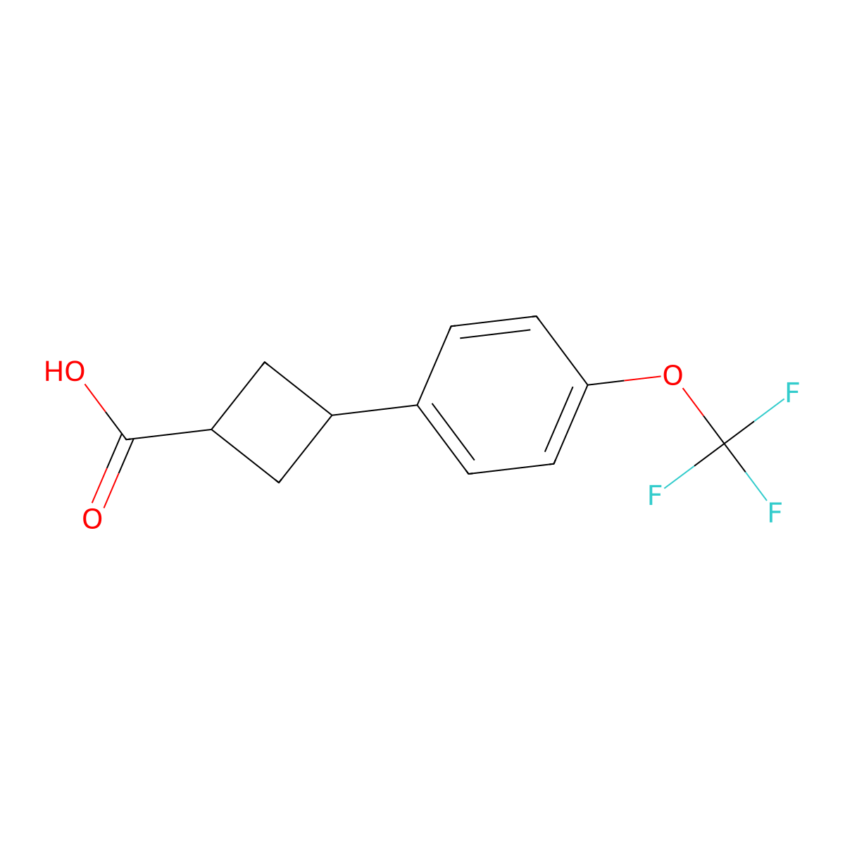 3-[4-(Trifluoromethoxy)phenyl]cyclobutane-1-carboxylic acid molecular structure, CAS 1269151-80-5