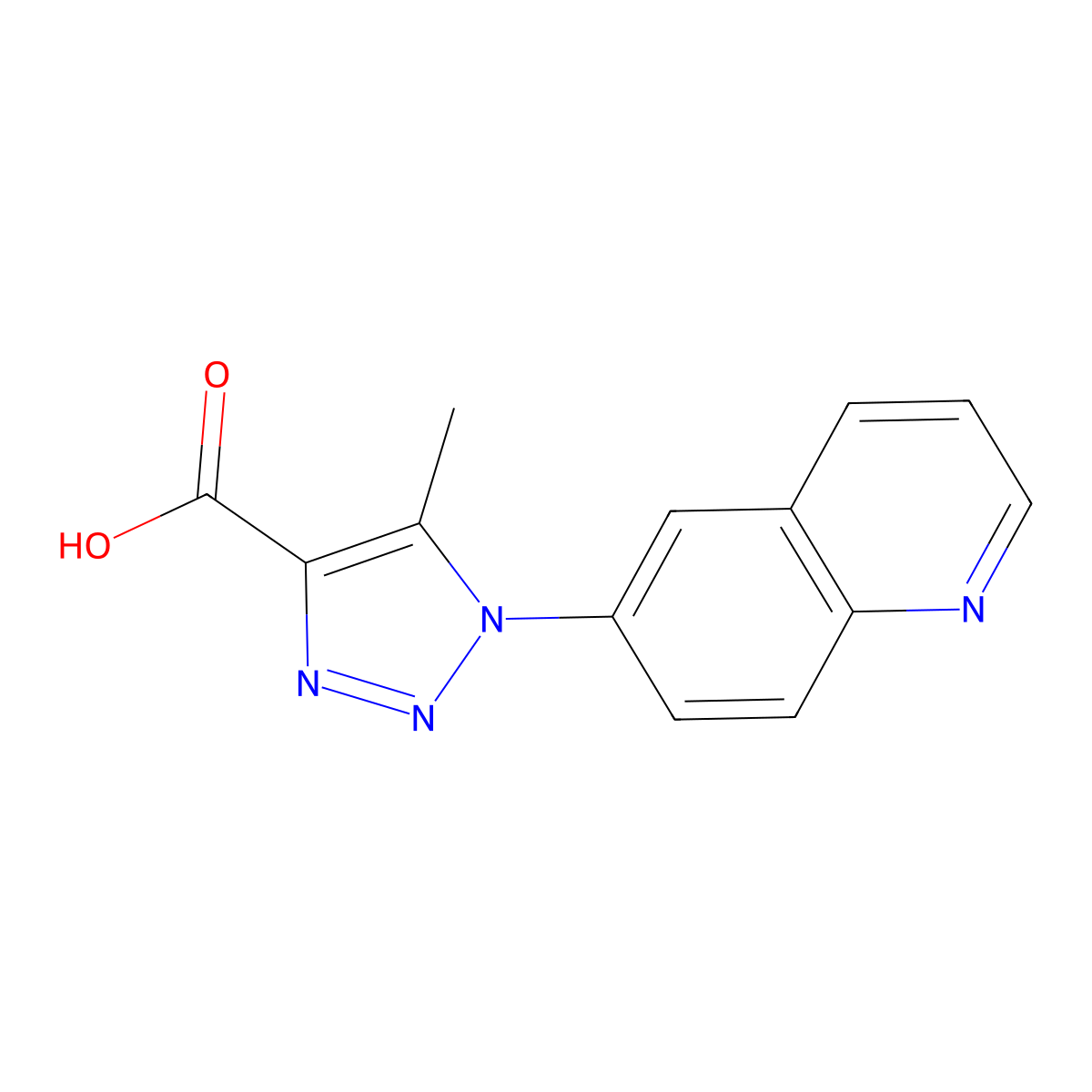 5-methyl-1-(quinolin-6-yl)-1H-1,2,3-triazole-4-carboxylic acid molecular structure, CAS 1269151-91-8