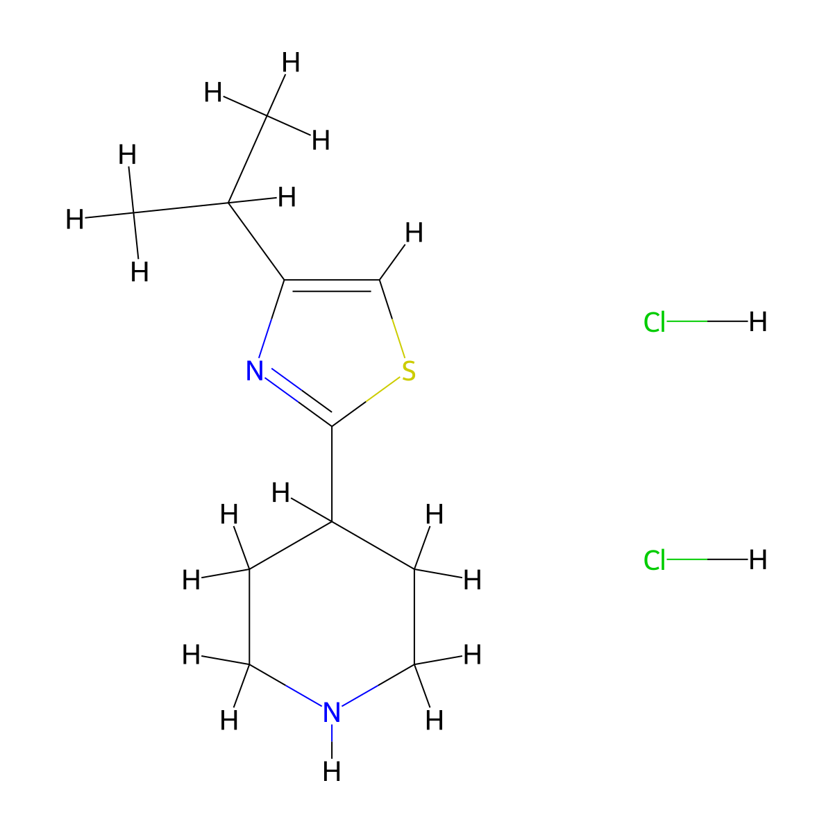 4-[4-(Propan-2-yl)-1,3-thiazol-2-yl]piperidine dihydrochloride molecular structure, CAS 1269151-99-6