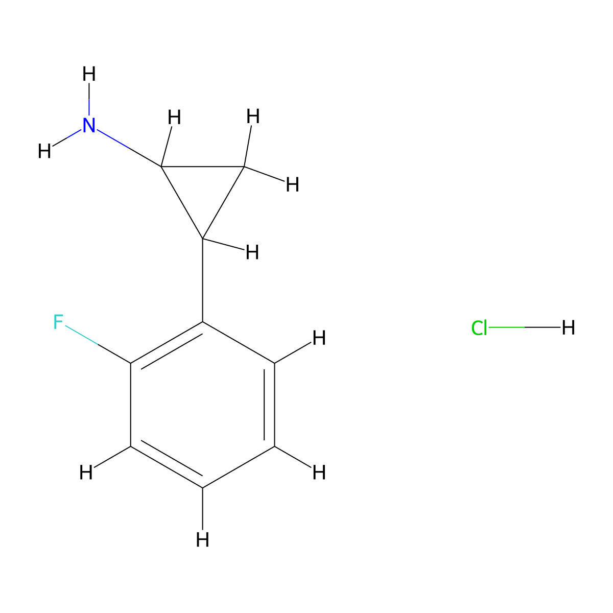 2-(2-Fluorophenyl)cyclopropan-1-amine hydrochloride molecular structure, CAS 1269152-01-3