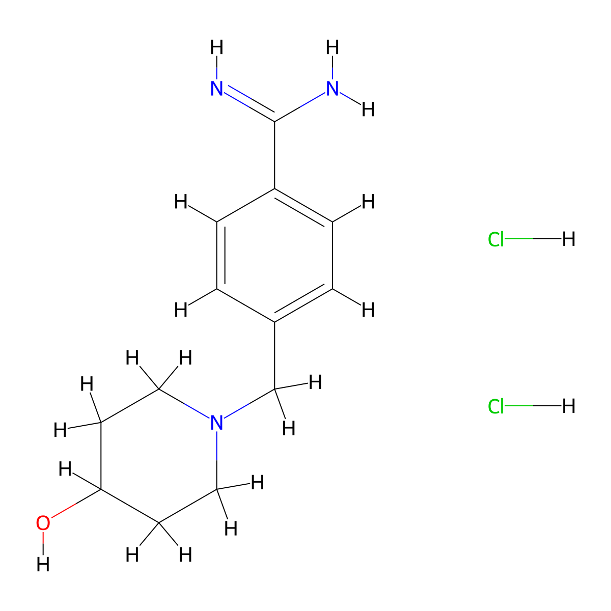 4-[(4-Hydroxypiperidin-1-yl)methyl]benzene-1-carboximidamide dihydrochloride molecular structure, CAS 1269152-02-4