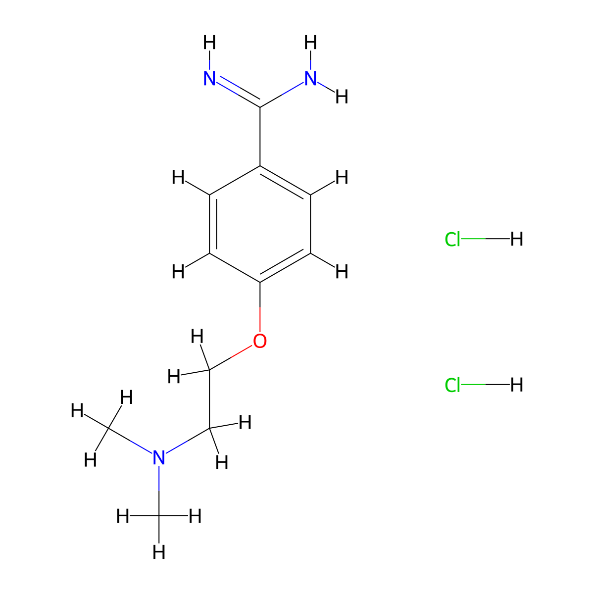 4-[2-(Dimethylamino)ethoxy]benzene-1-carboximidamide dihydrochloride molecular structure, CAS 1269152-07-9