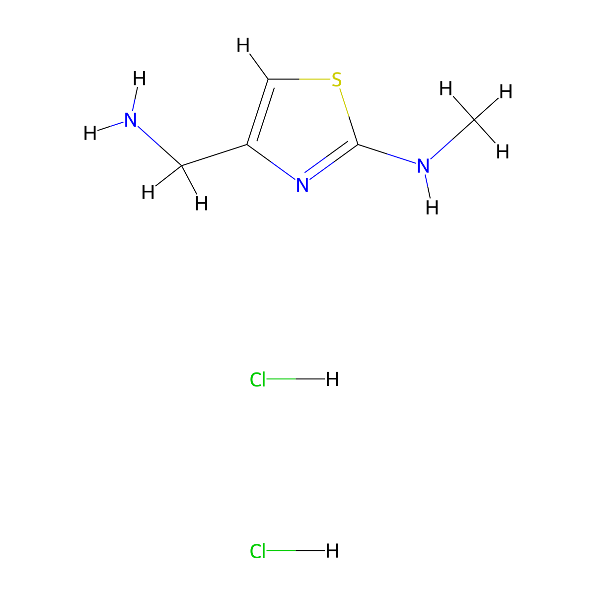 4-(aminomethyl)-N-methyl-1,3-thiazol-2-amine dihydrochloride molecular structure, CAS 1269152-19-3