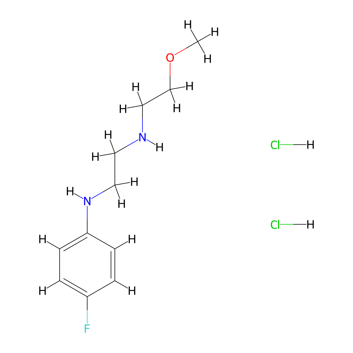{2-[(4-Fluorophenyl)amino]ethyl}(2-methoxyethyl)amine dihydrochloride molecular structure, CAS 1269152-21-7