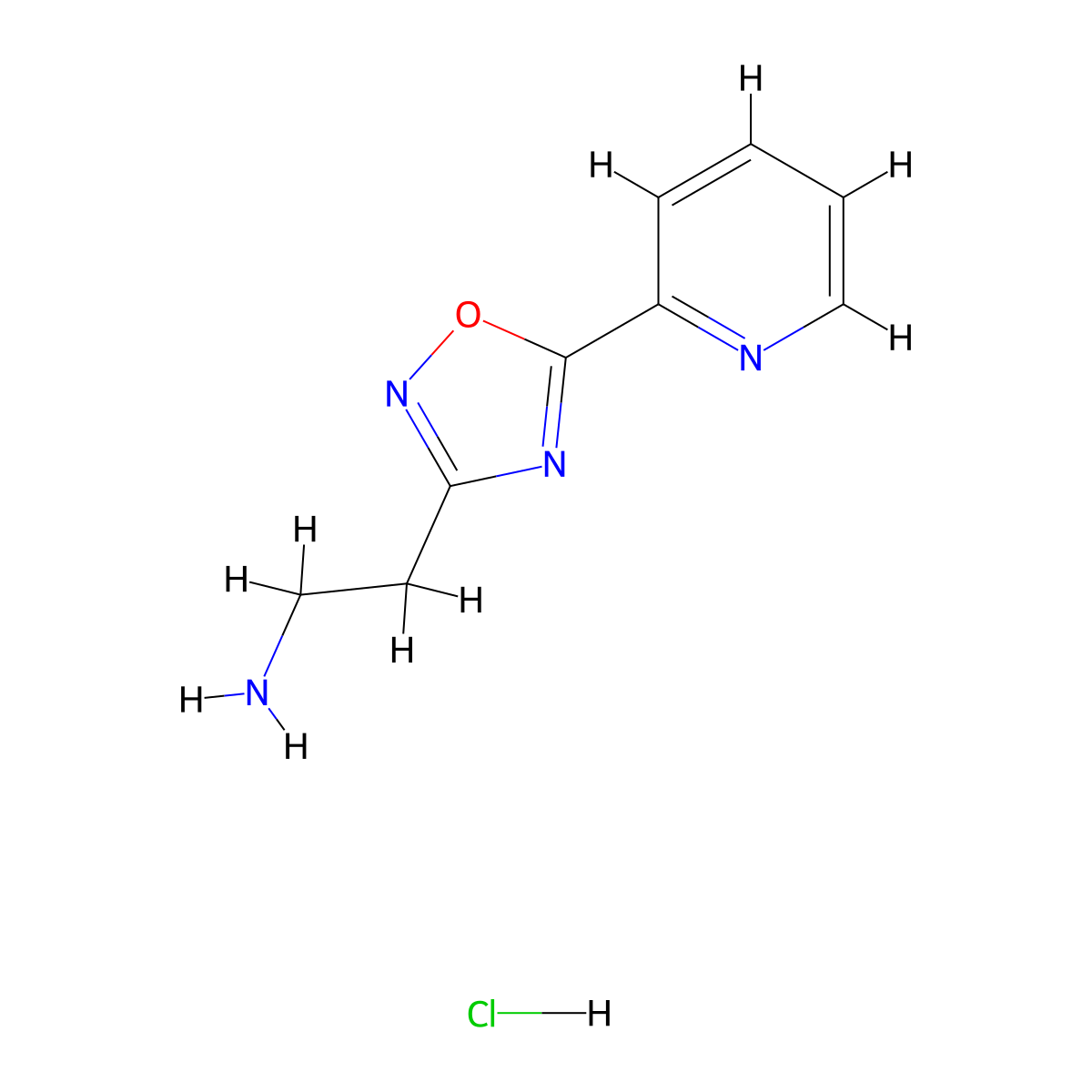 2-[5-(Pyridin-2-yl)-1,2,4-oxadiazol-3-yl]ethan-1-amine hydrochloride molecular structure, CAS 1269152-24-0