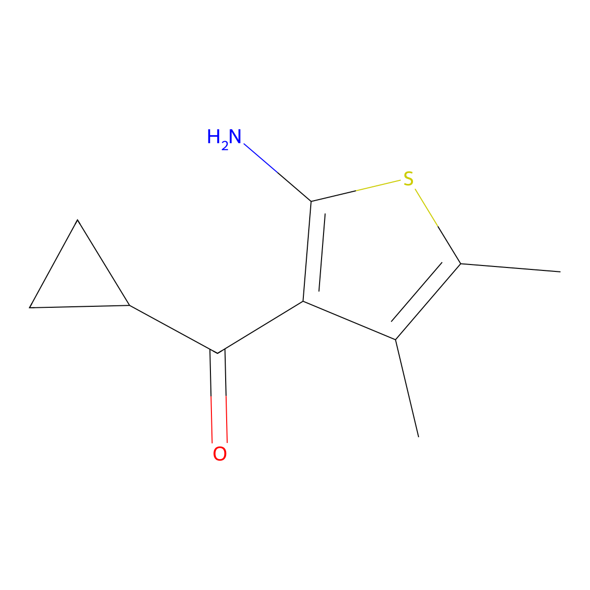 3-Cyclopropanecarbonyl-4,5-dimethylthiophen-2-amine molecular structure, CAS 1269152-27-3