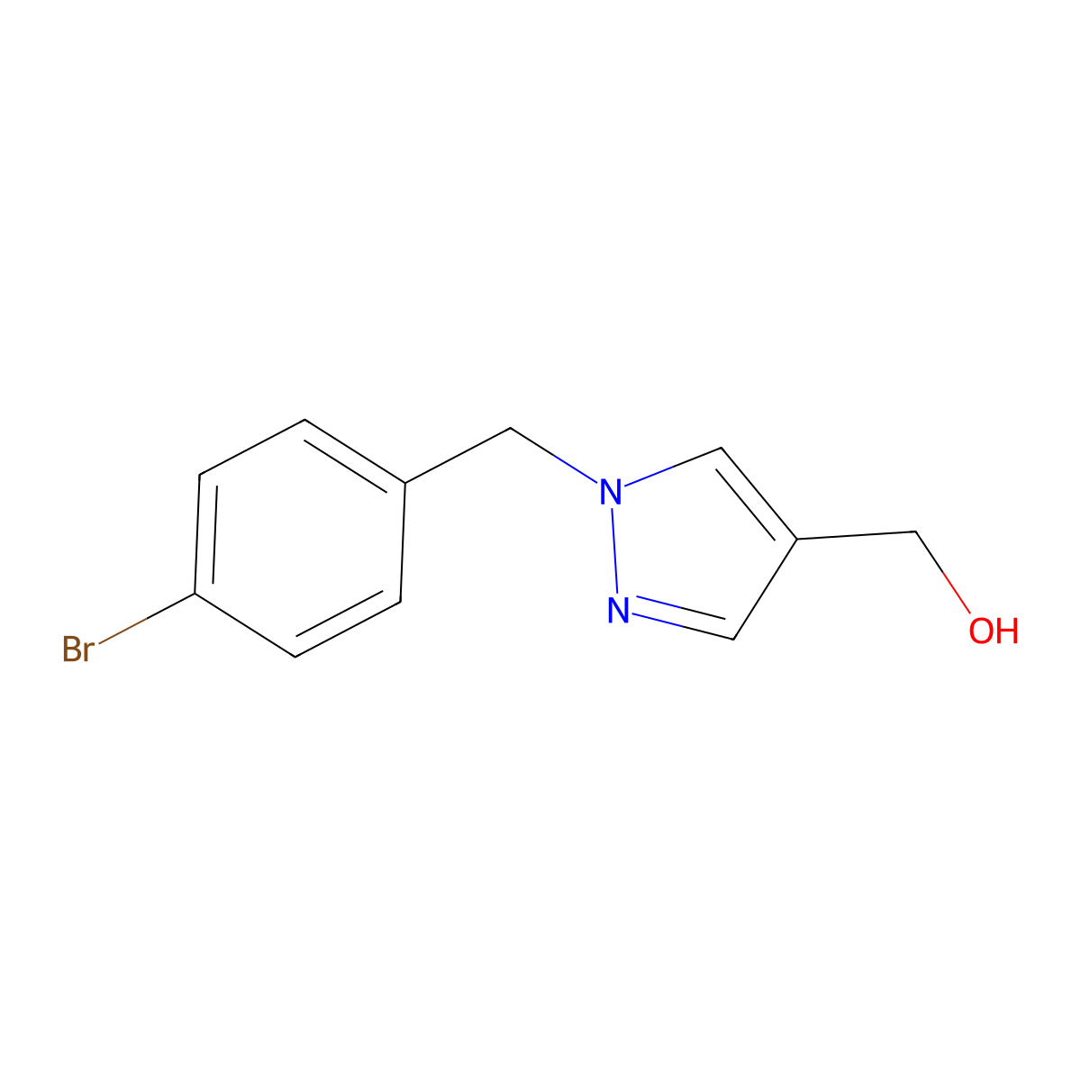 {1-[(4-bromophenyl)methyl]-1H-pyrazol-4-yl}methanol molecular structure, CAS 1269152-28-4