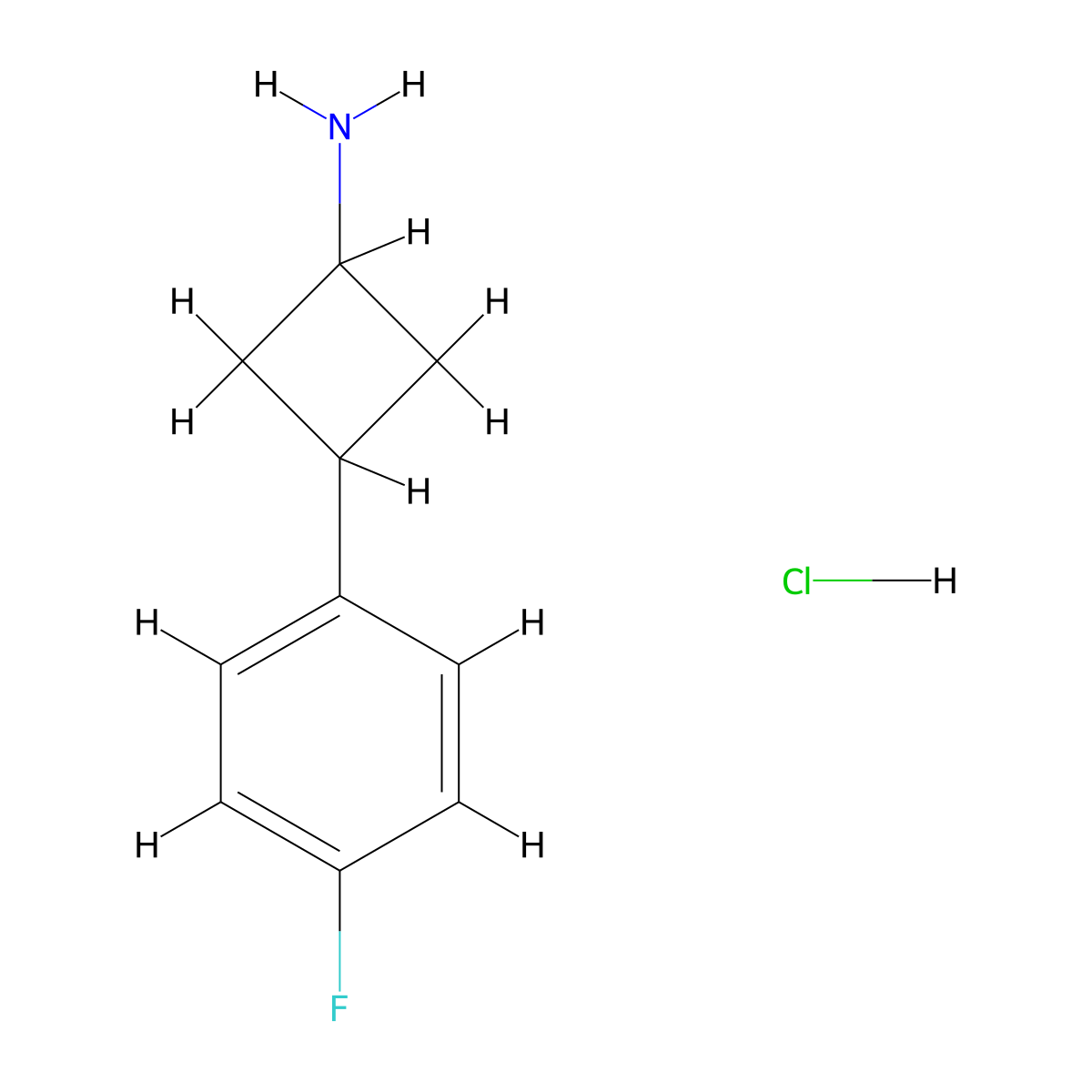 3-(4-Fluorophenyl)cyclobutan-1-amine hydrochloride molecular structure, CAS 1269152-30-8