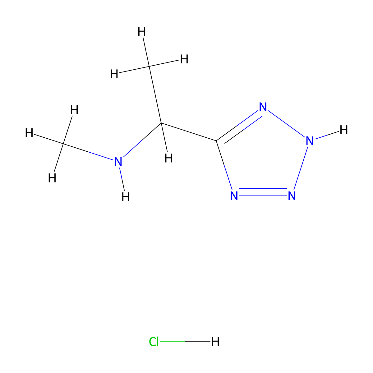 methyl[1-(1H-1,2,3,4-tetrazol-5-yl)ethyl]amine hydrochloride molecular structure, CAS 1269152-34-2