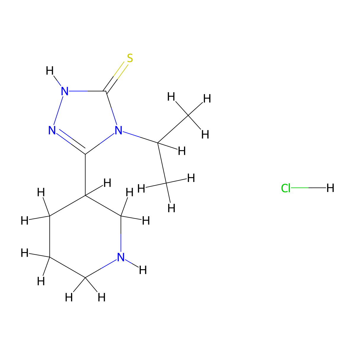 5-(piperidin-3-yl)-4-(propan-2-yl)-4H-1,2,4-triazole-3-thiol hydrochloride molecular structure, CAS 1269152-36-4