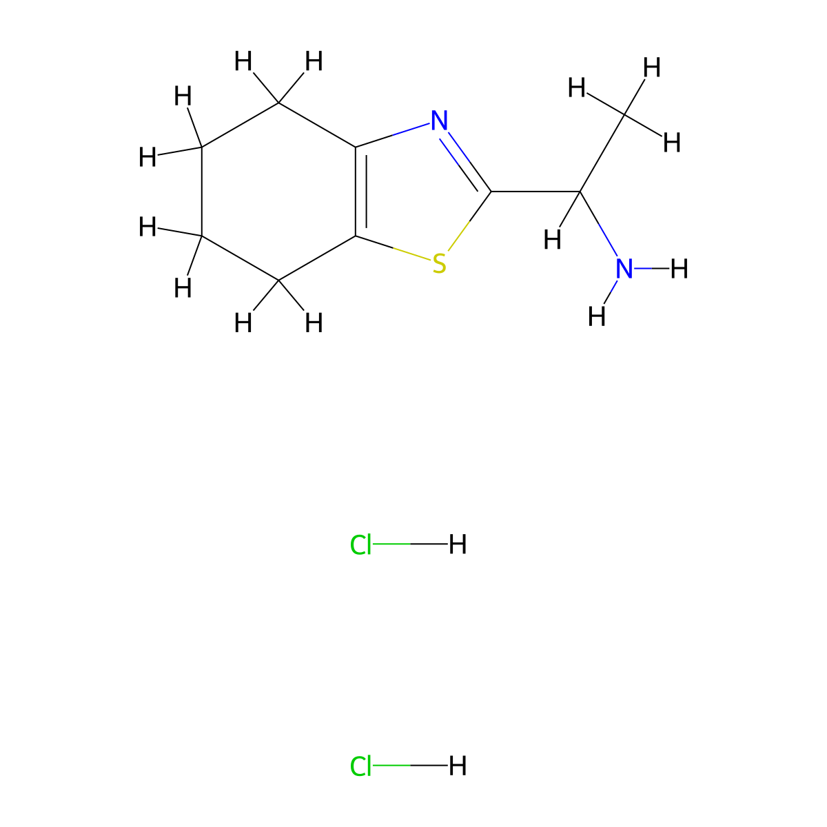 1-(4,5,6,7-Tetrahydro-1,3-benzothiazol-2-yl)ethan-1-amine dihydrochloride molecular structure, CAS 1269152-37-5