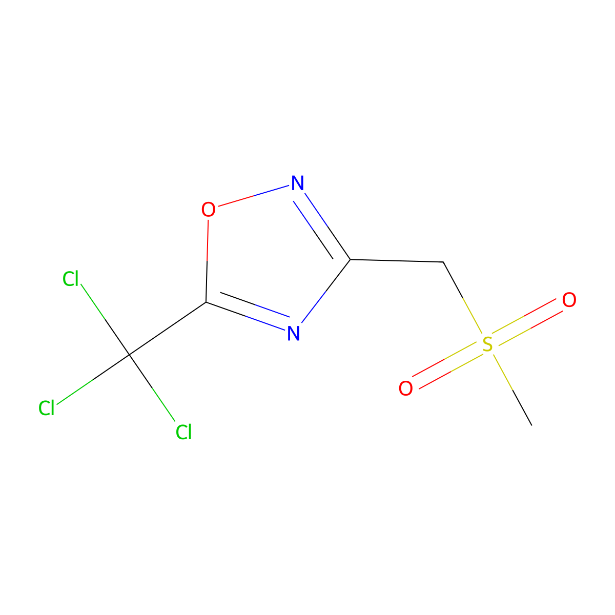 3-(Methanesulfonylmethyl)-5-(trichloromethyl)-1,2,4-oxadiazole molecular structure, CAS 1269152-41-1