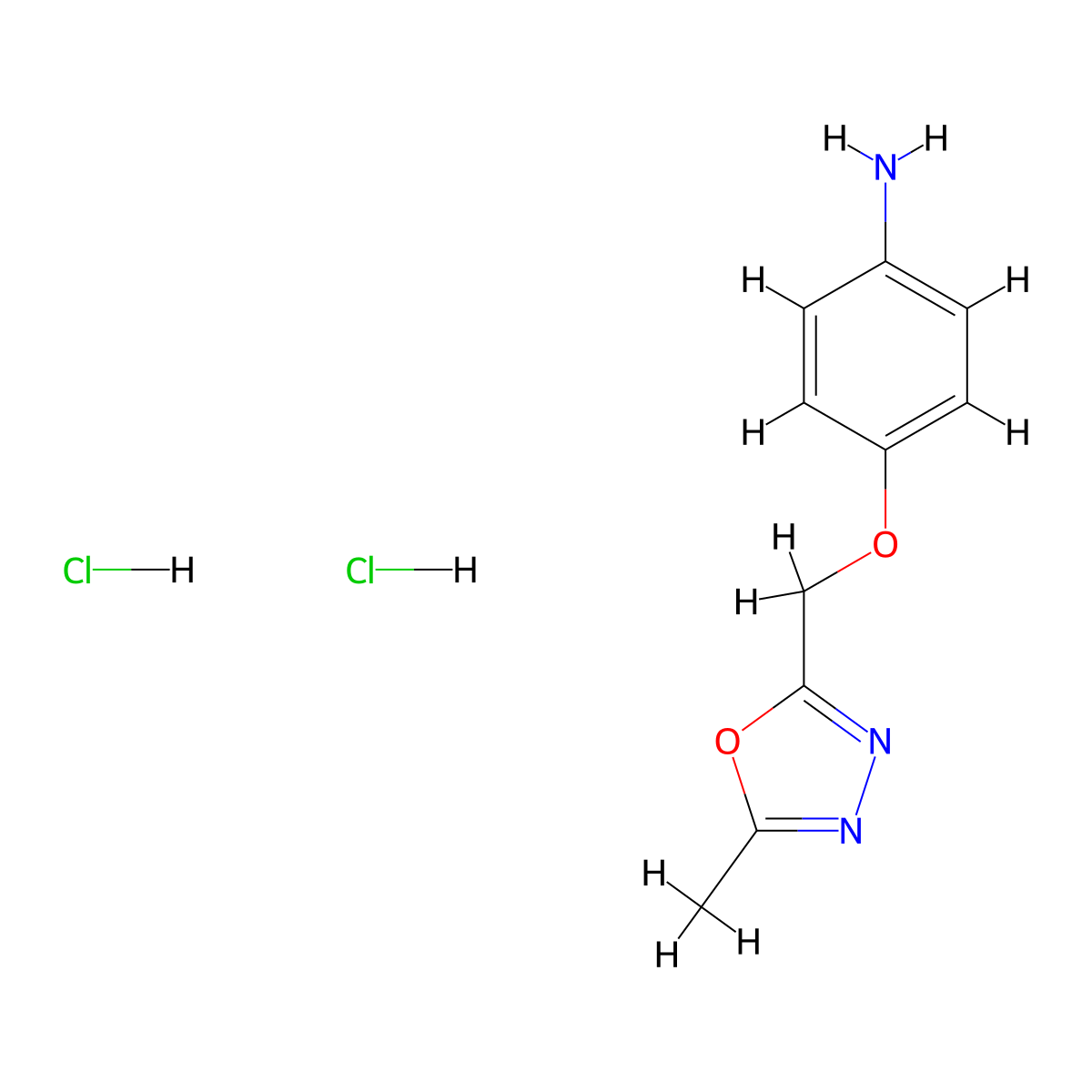 4-[(5-Methyl-1,3,4-oxadiazol-2-yl)methoxy]aniline dihydrochloride molecular structure, CAS 1269152-43-3