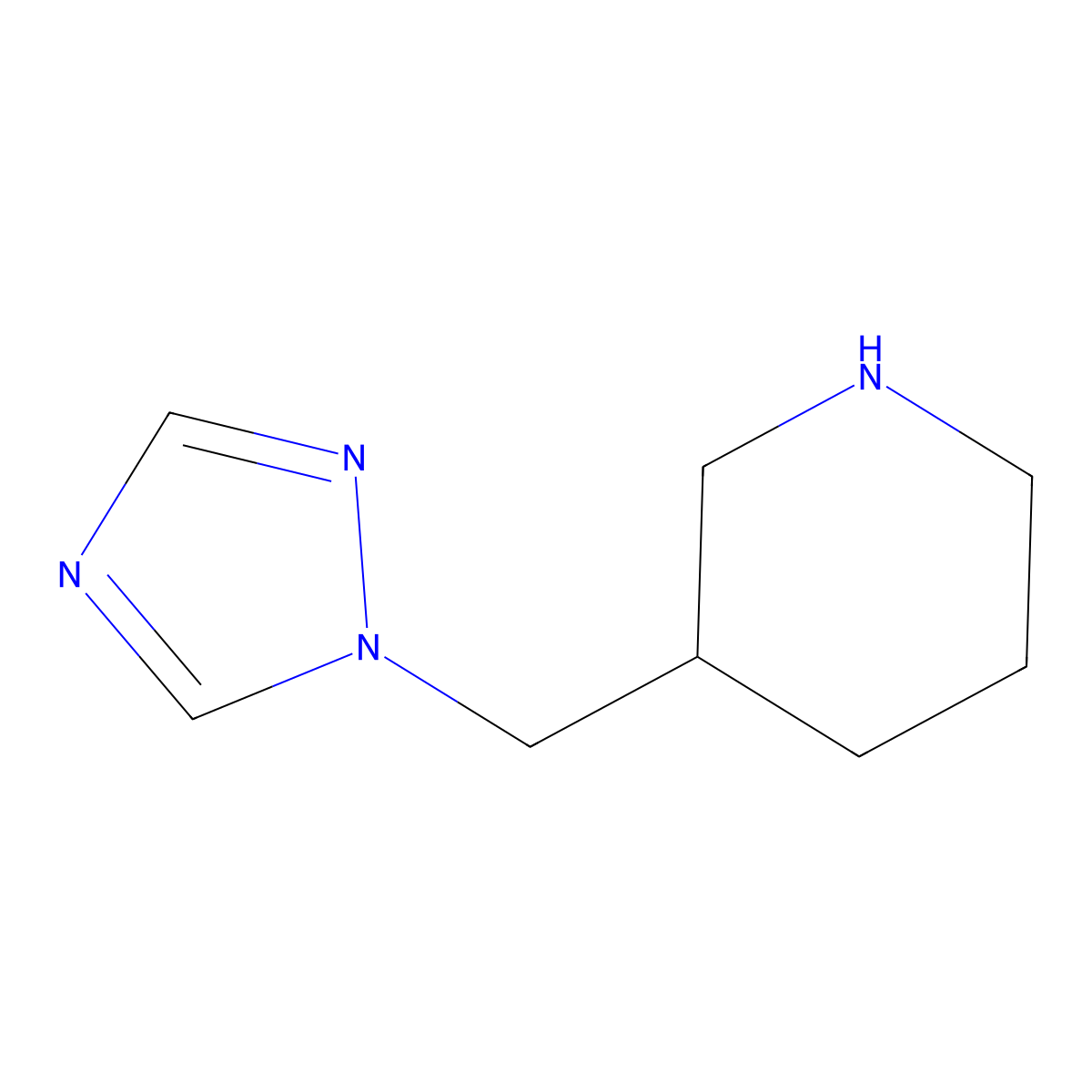3-((1H-1,2,4-triazol-1-yl)methyl)piperidine dihydrochloride molecular structure, CAS 1269152-47-7