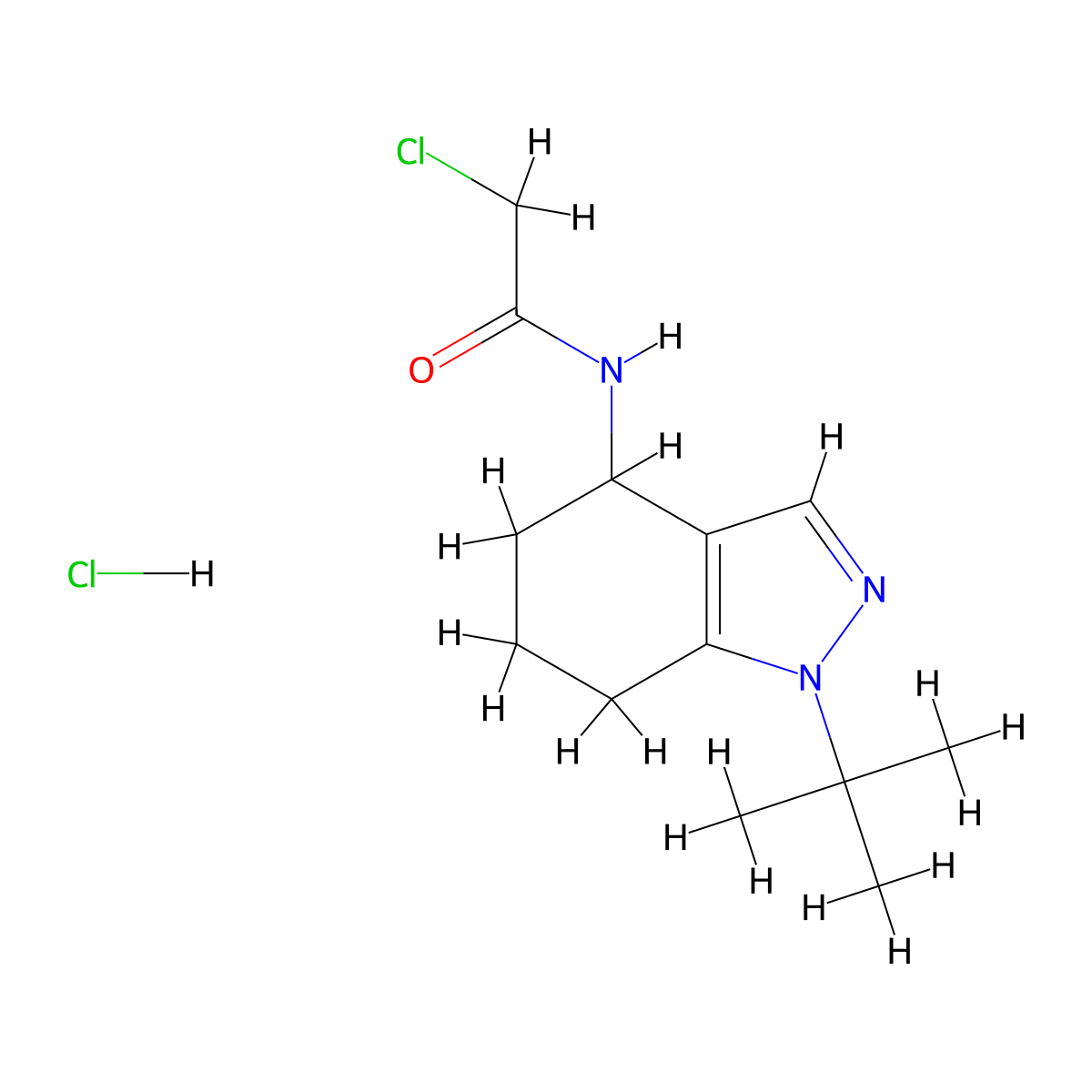 N-(1-tert-butyl-4,5,6,7-tetrahydro-1H-indazol-4-yl)-2-chloroacetamide hydrochloride molecular structure, CAS 1269152-50-2
