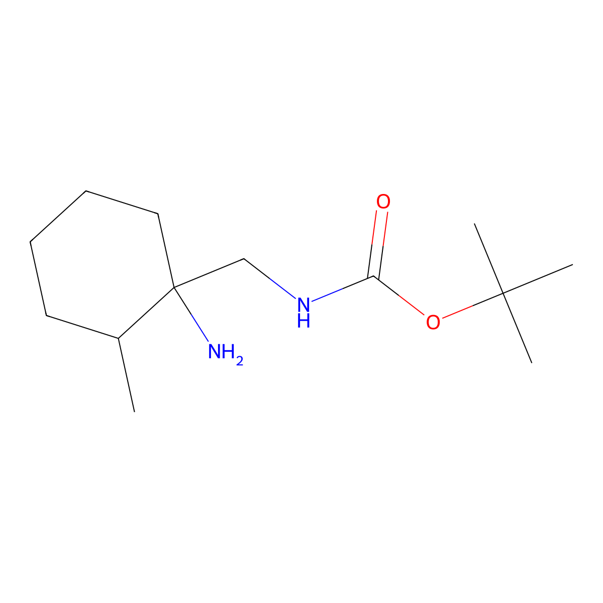 tert-butyl N-[(1-amino-2-methylcyclohexyl)methyl]carbamate molecular structure, CAS 1269152-52-4