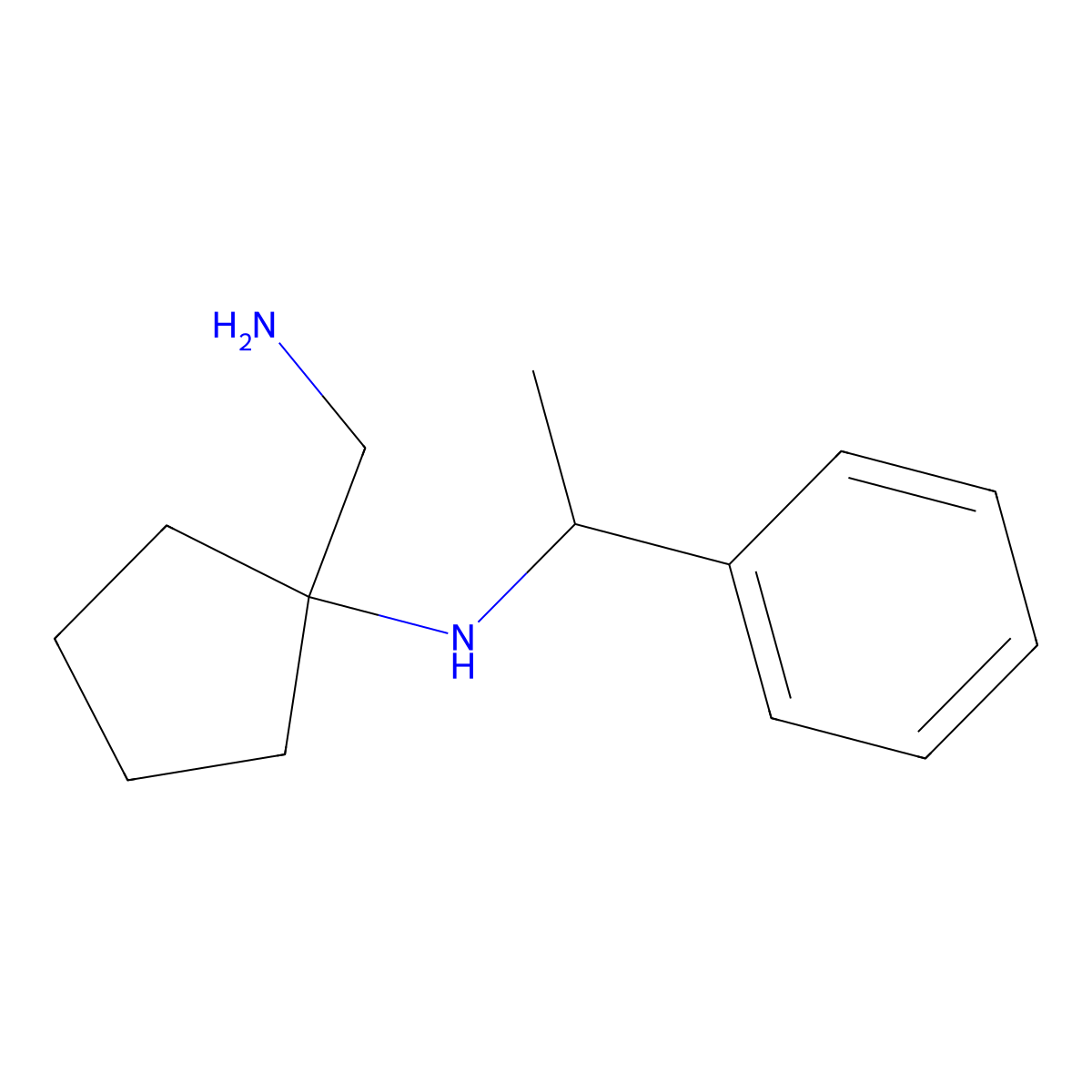 1-(aminomethyl)-N-(1-phenylethyl)cyclopentan-1-amine molecular structure, CAS 1269152-53-5