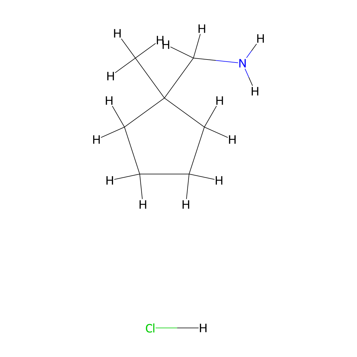 (1-Methylcyclopentyl)methanamine hydrochloride molecular structure, CAS 1269152-57-9