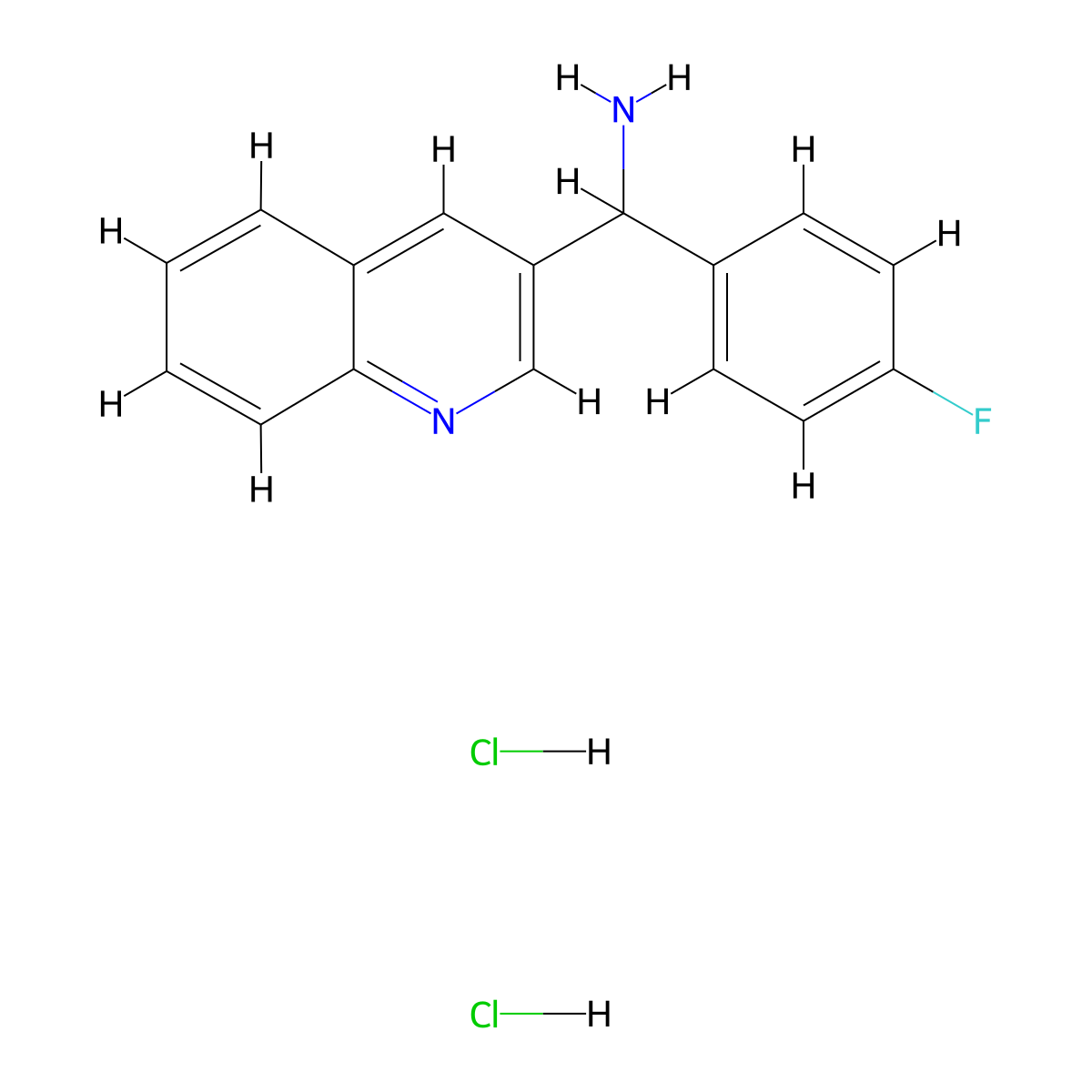 (4-Fluorophenyl)(quinolin-3-yl)methanamine dihydrochloride molecular structure, CAS 1269152-64-8