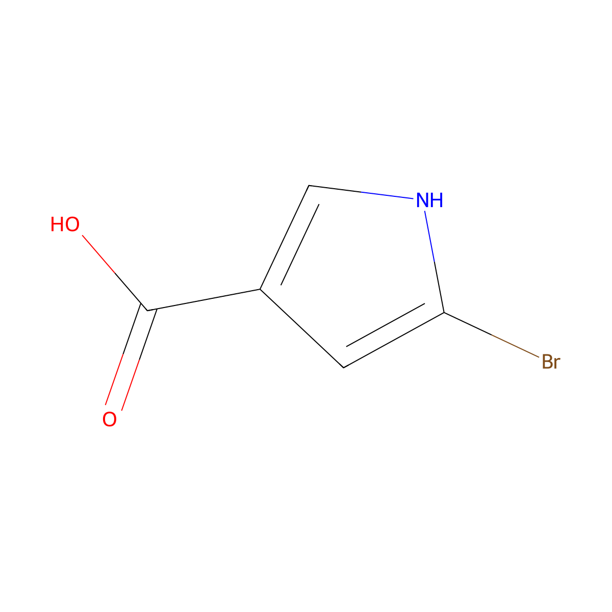 5-bromo-1H-pyrrole-3-carboxylic acid molecular structure, CAS 1269152-69-3