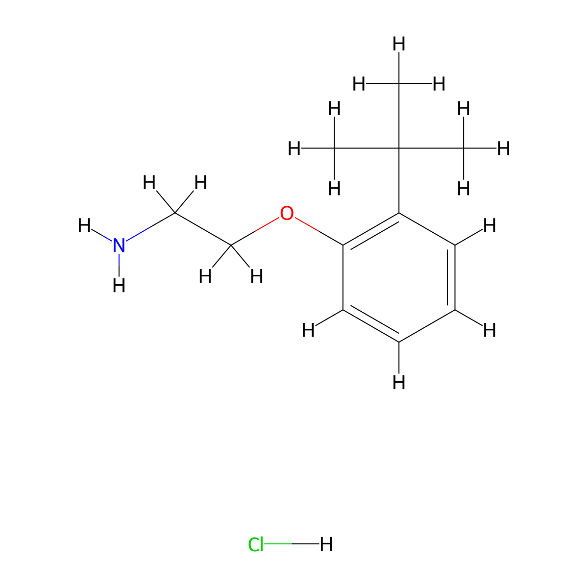 2-(2-Tert-butylphenoxy)ethan-1-amine hydrochloride molecular structure, CAS 1269152-72-8