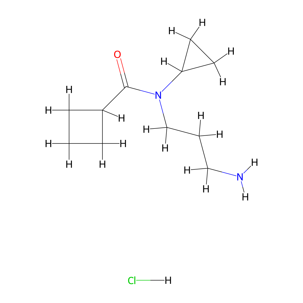 N-(3-aminopropyl)-N-cyclopropylcyclobutanecarboxamide hydrochloride molecular structure, CAS 1269152-74-0
