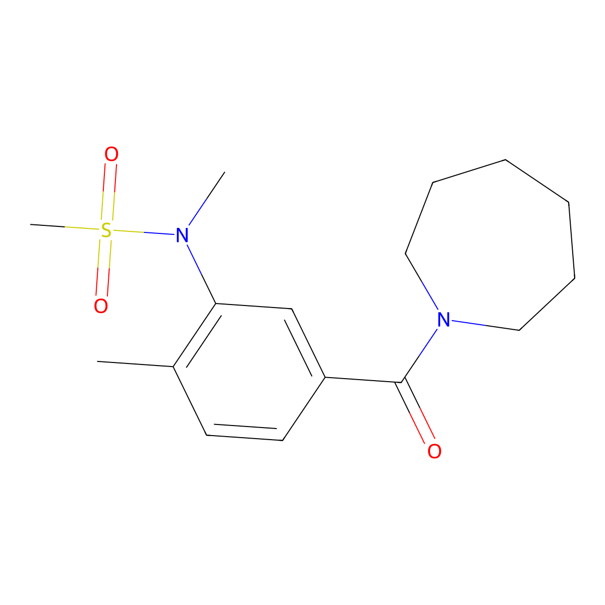 N-[5-(azepan-1-ylcarbonyl)-2-methylphenyl]-N-methylmethanesulfonamide molecular structure, CAS 1269159-48-9