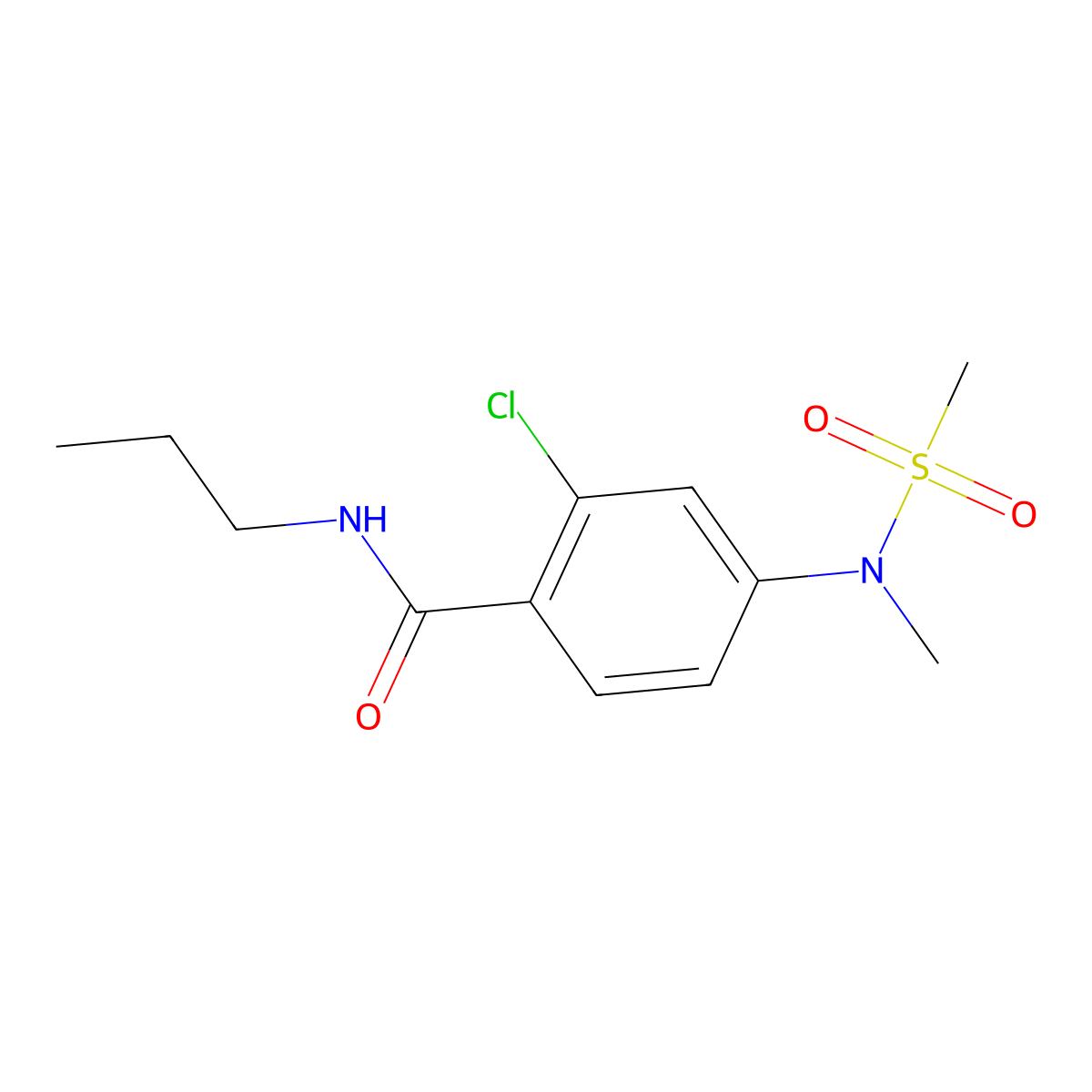 2-chloro-4-[methyl(methylsulfonyl)amino]-N-propylbenzamide molecular structure, CAS 1269165-87-8