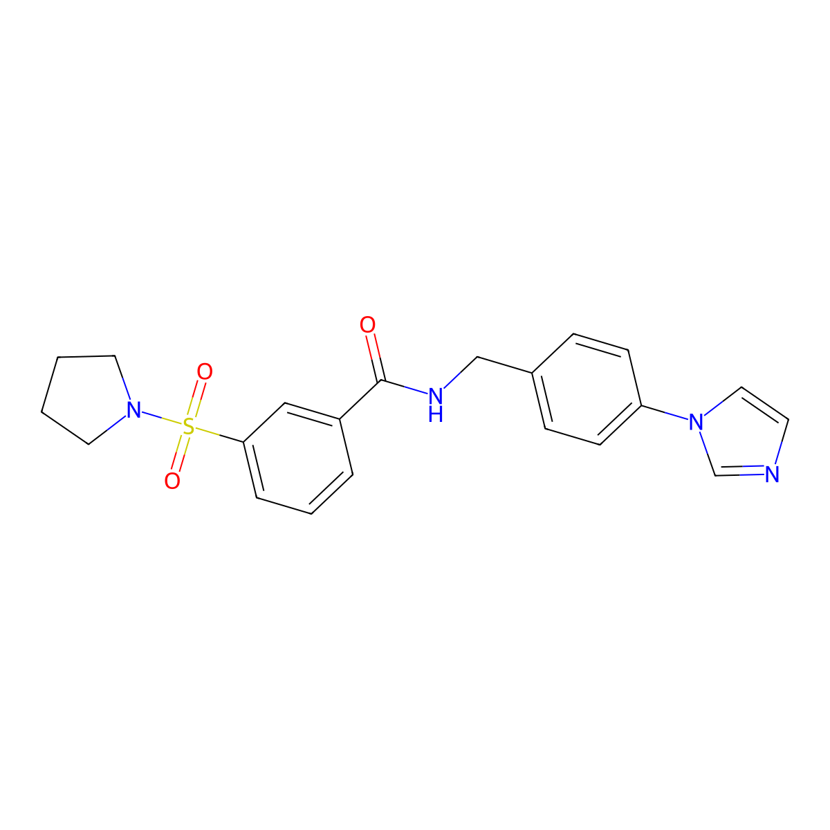 N-[4-(1H-imidazol-1-yl)benzyl]-3-(pyrrolidin-1-ylsulfonyl)benzamide molecular structure, CAS 1269167-40-9