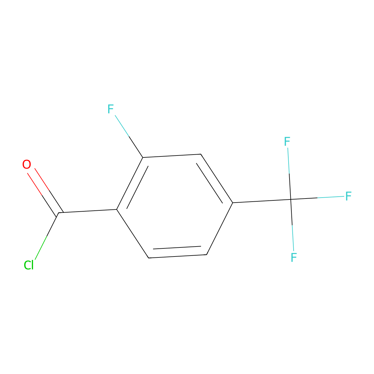 2-Fluoro-4-(trifluoromethyl)benzoyl chloride molecular structure, CAS 126917-10-0