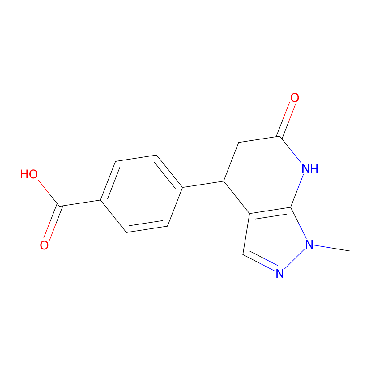 4-(1-methyl-6-oxo-4,5,6,7-tetrahydro-1H-pyrazolo[3,4-b]pyridin-4-yl)benzoic acid molecular structure, CAS 1269172-08-8
