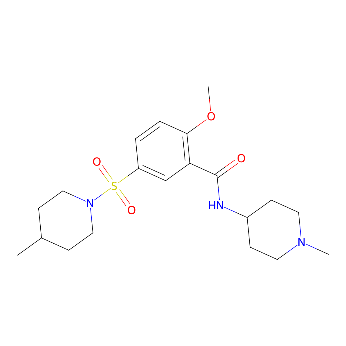 2-methoxy-N-(1-methylpiperidin-4-yl)-5-[(4-methylpiperidin-1-yl)sulfonyl]benzamide molecular structure, CAS 1269172-94-2