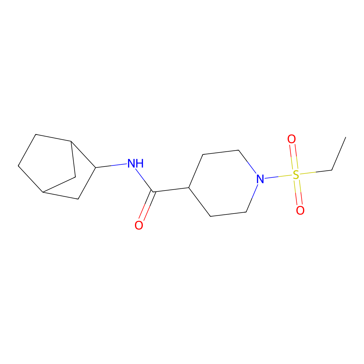 N-(bicyclo[2.2.1]hept-2-yl)-1-(ethylsulfonyl)piperidine-4-carboxamide molecular structure, CAS 1269176-49-9