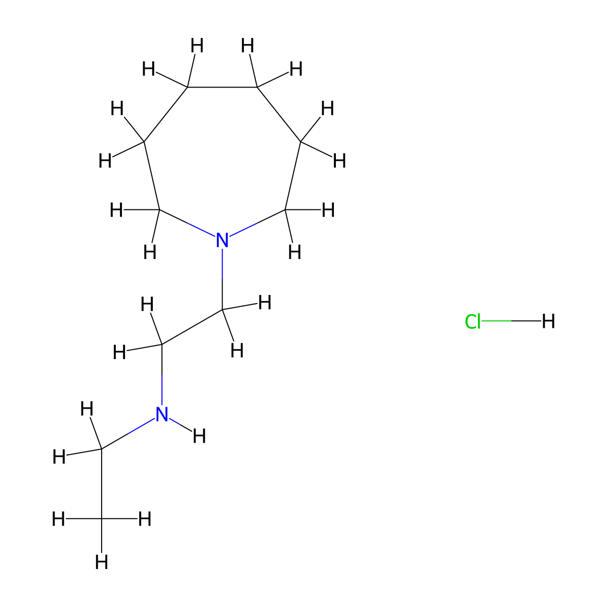 [2-(Azepan-1-YL)ethyl](ethyl)amine hydrochloride molecular structure, CAS 1269181-00-1