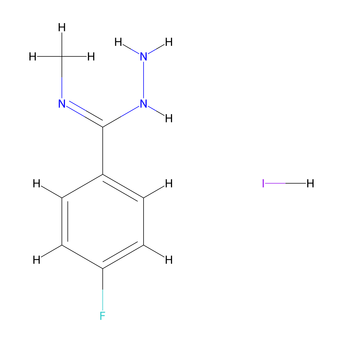 N'-amino-4-fluoro-N-methylbenzene-1-carboximidamide hydroiodide molecular structure, CAS 1269181-33-0