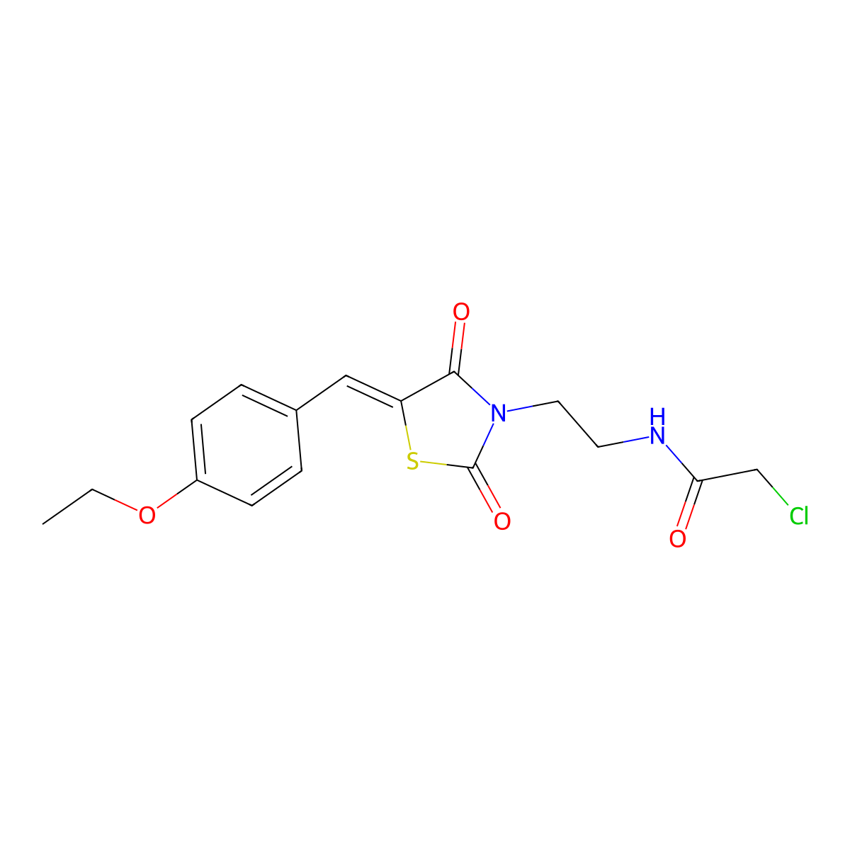 2-Chloro-N-[2-[5-[(4-ethoxyphenyl)methylidene]-2,4-dioxo-1,3-thiazolidin-3-yl]ethyl]acetamide molecular structure, CAS 1269181-34-1