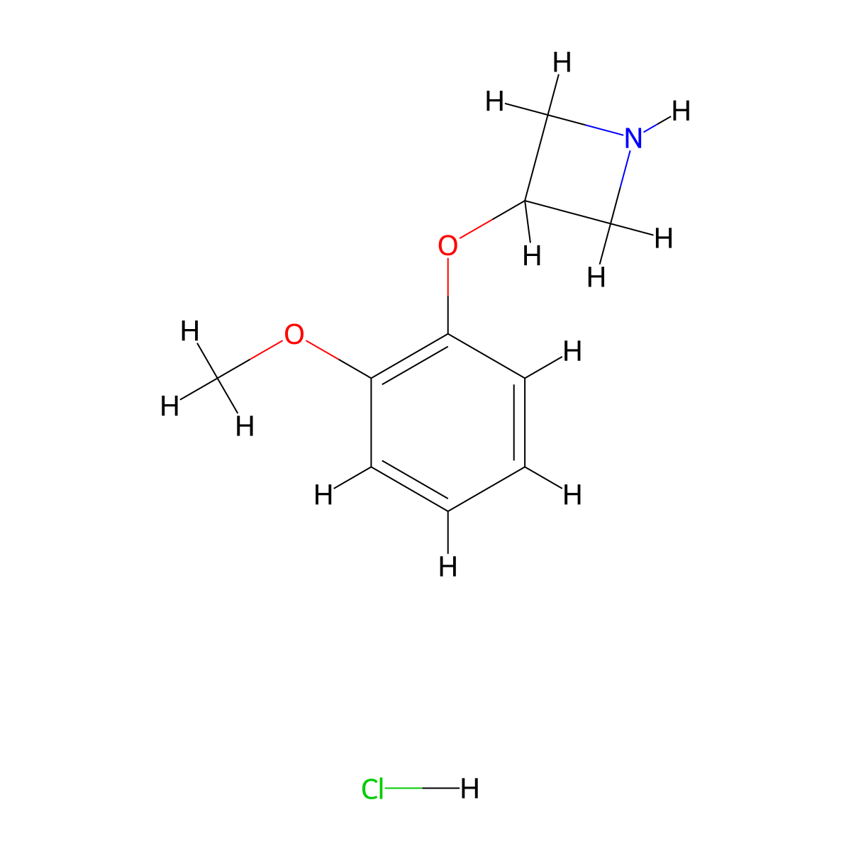 3-(2-Methoxyphenoxy)azetidine hydrochloride molecular structure, CAS 1269184-60-2