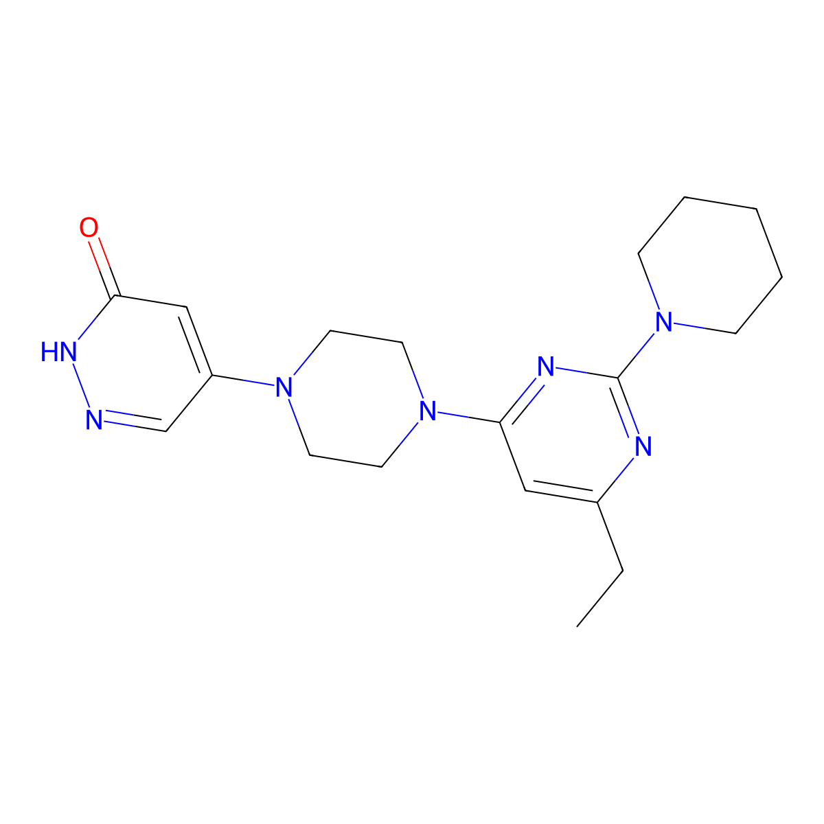 4-[4-(6-ethyl-2-piperidin-1-ylpyrimidin-4-yl)piperazin-1-yl]-1H-pyridazin-6-one molecular structure, CAS 1269184-79-3