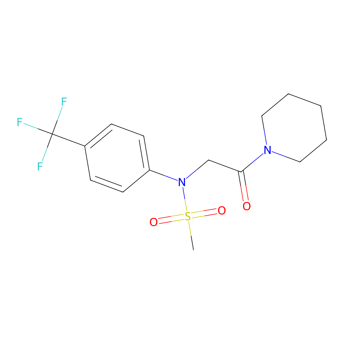 N-[2-oxo-2-(piperidin-1-yl)ethyl]-N-[4-(trifluoromethyl)phenyl]methanesulfonamide molecular structure, CAS 1269184-95-3