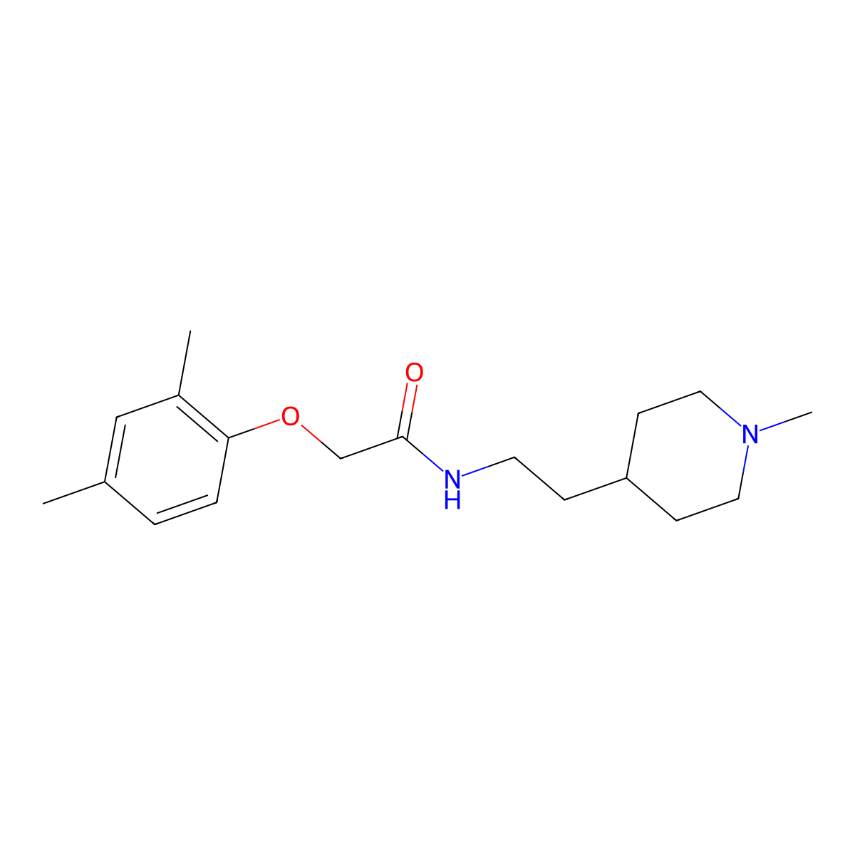 2-(2,4-dimethylphenoxy)-N-[2-(1-methylpiperidin-4-yl)ethyl]acetamide molecular structure, CAS 1269185-74-1