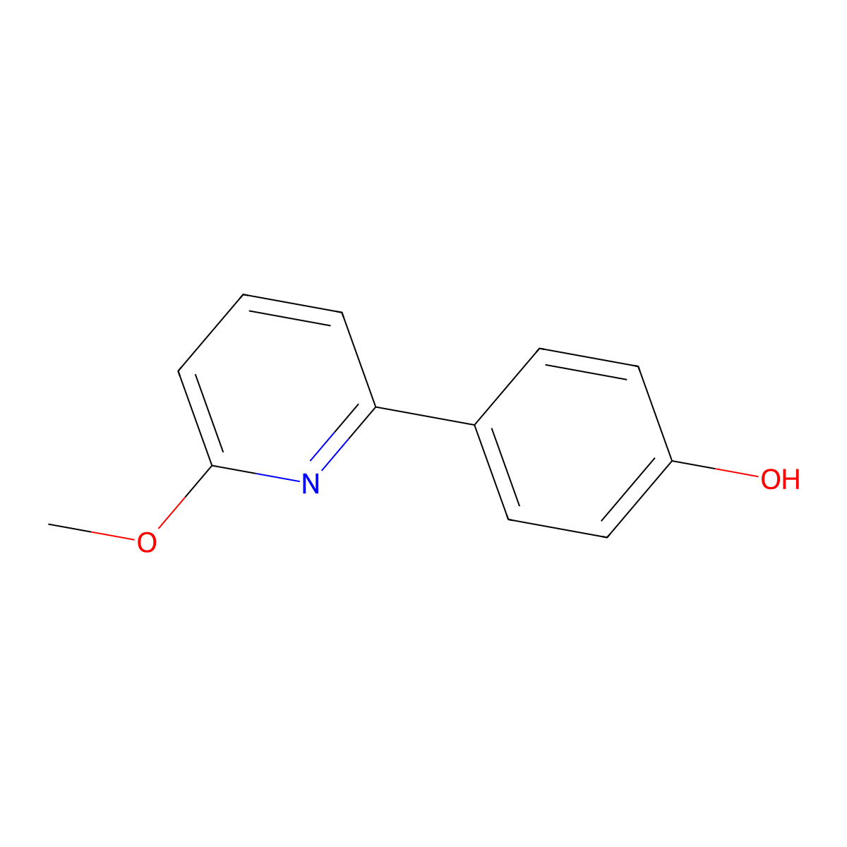 4-(6-Methoxypyridin-2-yl)phenol molecular structure, CAS 1269186-42-6