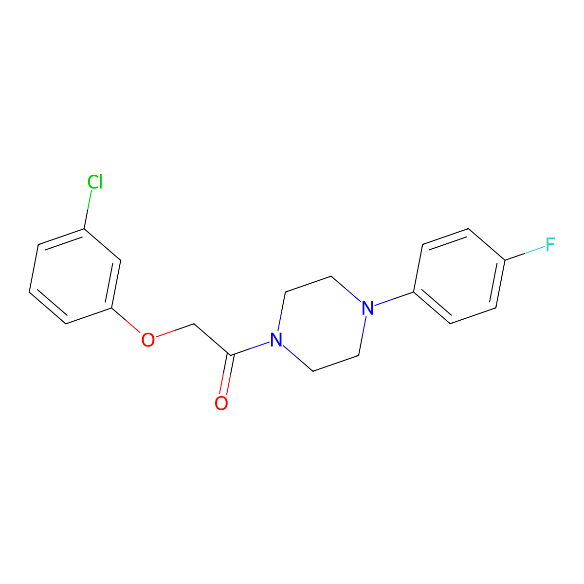 2-(3-Chlorophenoxy)-1-[4-(4-fluorophenyl)piperazin-1-yl]ethanone molecular structure, CAS 1269186-44-8